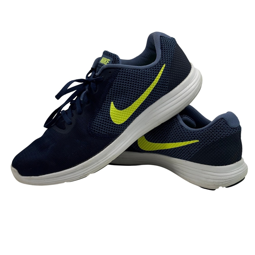 Nike Revolution 3 Men's Running Shoes Navy Volt Mesh Size US 13 - Picture 1 of 10